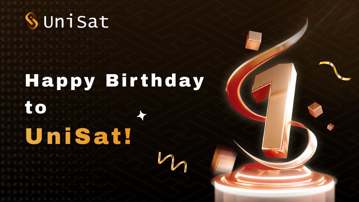 🎉Happy Birthday to #UniSat! 🎉

Join our #UniSat1stAnniversary celebration and enter our event for a chance to snag exclusive #UniSat Emblems! 🌟

🎁 10 lucky winners will each receive 1 IV UniSat Emblem

📌Simply:
✅Follow <a href="/unisat_wallet/">UniSat - wallet, explorer & extension for bitcoin.</a>
✅Like + Retweet
✅Comment using