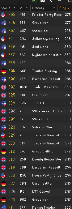 Hi <a href="/JagexAsh/">Mod Ash</a>! I was wondering if there are plans to add any servers for the EMEA region anytime soon - the best ping we get is 238ms which makes the game unplayable - currently lots of Dubai-based players are facing the same issue on servers. 

<a href="/OldSchoolRS/">Old School RuneScape</a>