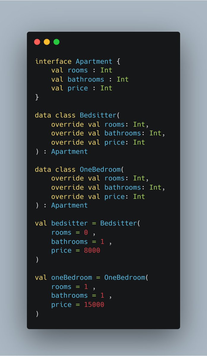JamesTravor's tweet image. Today I learnt that in Kotlin interfaces can be used to declare properties which is a very powerful feature. This is useful especially when you are working with data classes #TheMoreKotlinYouKnow #androiddevs