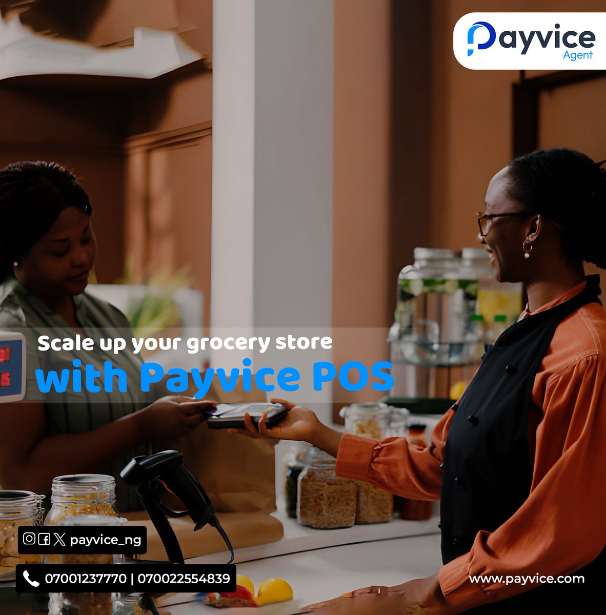 Whether you are collecting payments from customers or simply offering cash withdrawal, money transfers and bill payment services, Payvice will earn you more income.

To get a POS device, send us a DM

#POSAgent
#PayvicePadi
#BillsPayments
#Cashwithdrawal
#MoneyTransfer