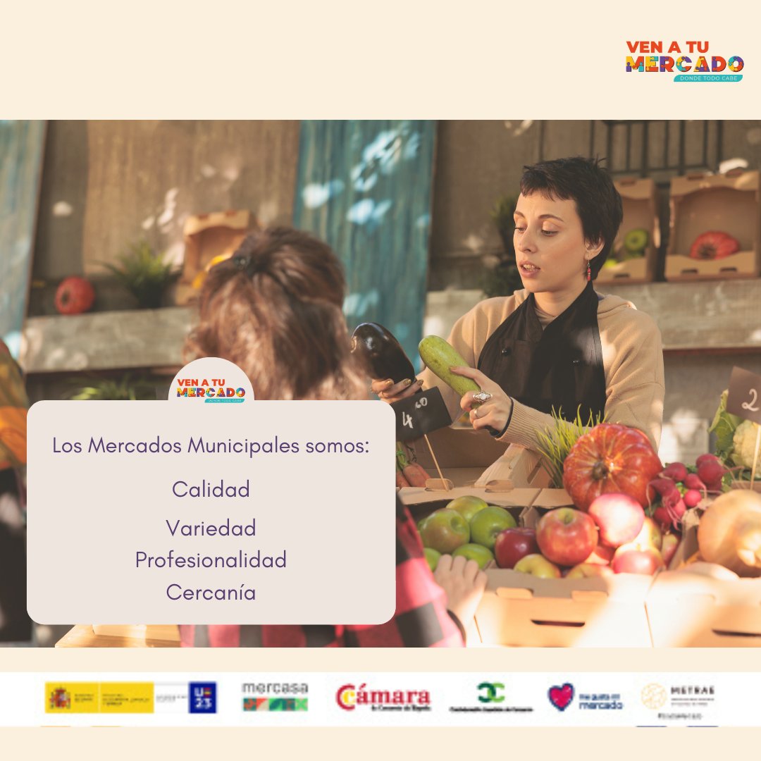Los Mercados Municipales somos:
🍎 Calidad
🐟 Variedad
🤝 Profesionalidad
📍 Cercanía

🫶 Y además, somos una gran familia de la que nos encanta que formes parte. ¡Gracias por confiar siempre en nosotros!

#Venatumercado