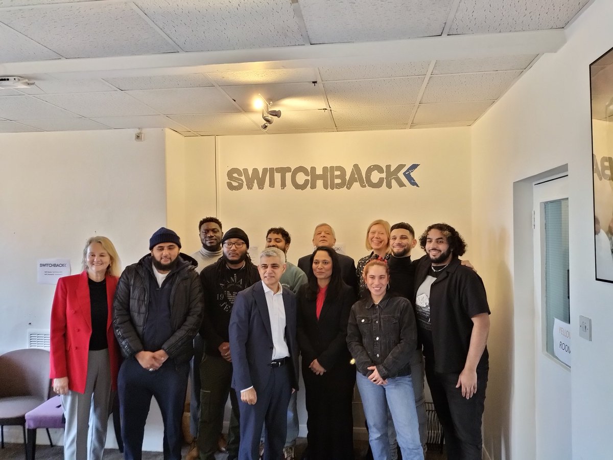 Lots has been said &amp; written about <a href="/MayorofLondon/">Mayor of London, Sadiq Khan</a> <a href="/SadiqKhan/">Sadiq Khan</a>. On Friday he came to <a href="/Switchback_ldn/">Switchback</a> (I'm Chair of Trustees) to meet trainees we support &amp; genuinely engage &amp;listen to them, their concerns &amp; hopes. He was supposed to be there for 1 hour, yet stayed for 2 #Leadership