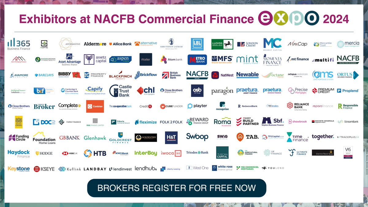 Brokers, want to meet key commercial lenders face-to-face?🤝Find them at the @NACFB Commercial Finance Expo 2024 on Wednesday 26th June at @thenec Birmingham. Register now > commercialfinanceexpo.co.uk/register-2024

👍Like this post if you are attending 
➡️Retweet if you’re exhibiting 

#CFE2024