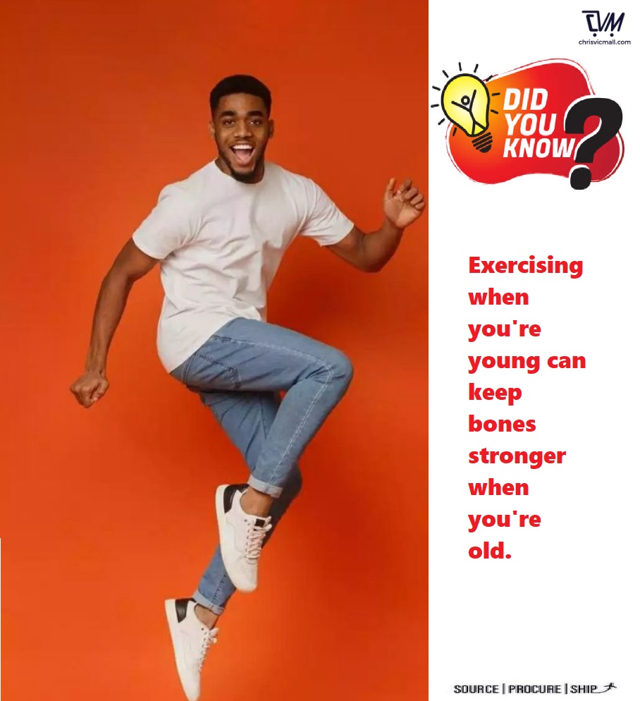 Although everyone loses some bone mass as they age, being physically active as a child, teen and young adult can fortify your bones, making them stronger throughout your life. 

Source procure and ship with Chrisvicmall.