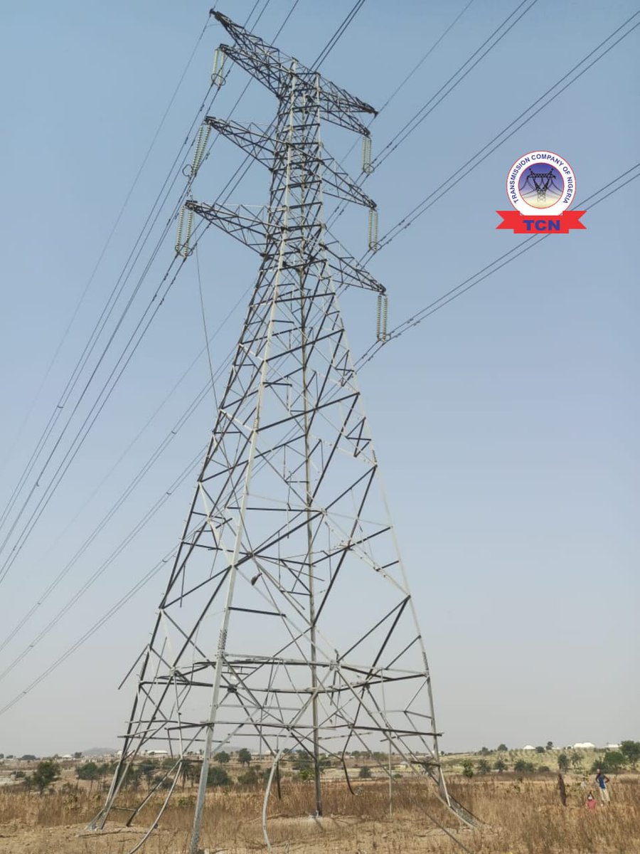TCN_NIGERIA's tweet photo. TCN's Tower 70 along the 330kV Gwagwalada-Katampe Transmission Line has been vandalised with the tower standing precariously on the ground.

The sad incident occurred on the 26th of February, 2024, at about 11.32 pm.  At the said time, the Gwagwalada-Katampe Transmission line https://t.co/tlHyMmWb86