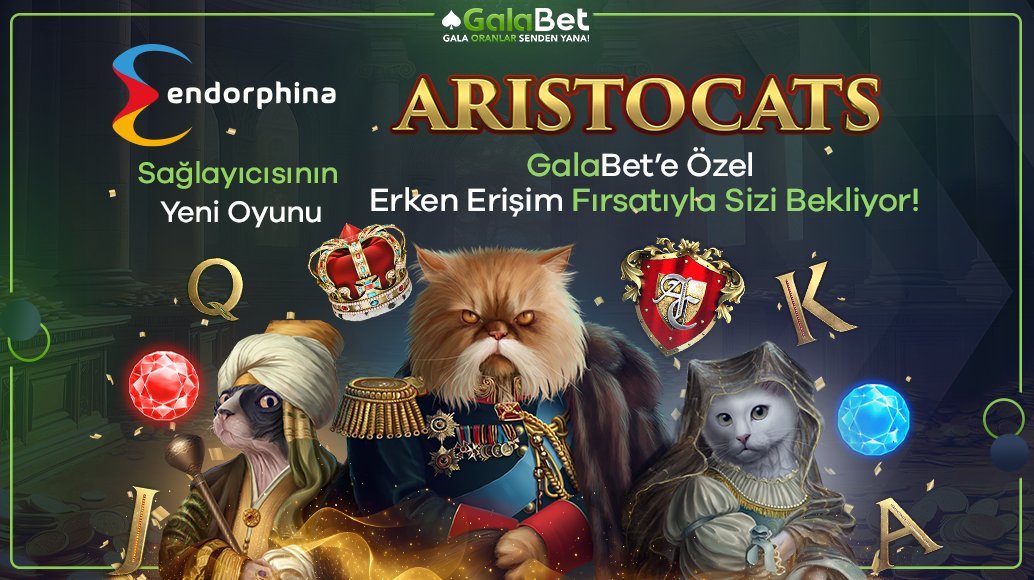 📢 GalaBet'te Ayrıcalıklısınız!

✨ Endorphina sağlayıcısının yeni oyunu Aristocratcats GalaBet'e özel erken erişim fırsatı ile sizlerle! kisalt.gg/GalaTwitter

♠️ Herkesten önce deneyin, ayrıcalığı hissedin!