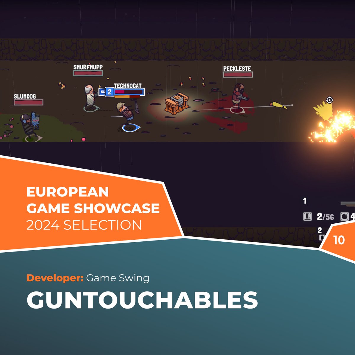 game_egs's tweet photo. Introducing the #EuropeanGameShowcase2024 participants:

10. GUNTOUCHABLES by @GMSwing ➡️ https://t.co/7oZah34blH
.
.
.
#EGS #EuropeanGameShowcase #GDC #GameDevelopersConference #gamedev #indiegame #publishers #press https://t.co/6Nmyz1OTix
