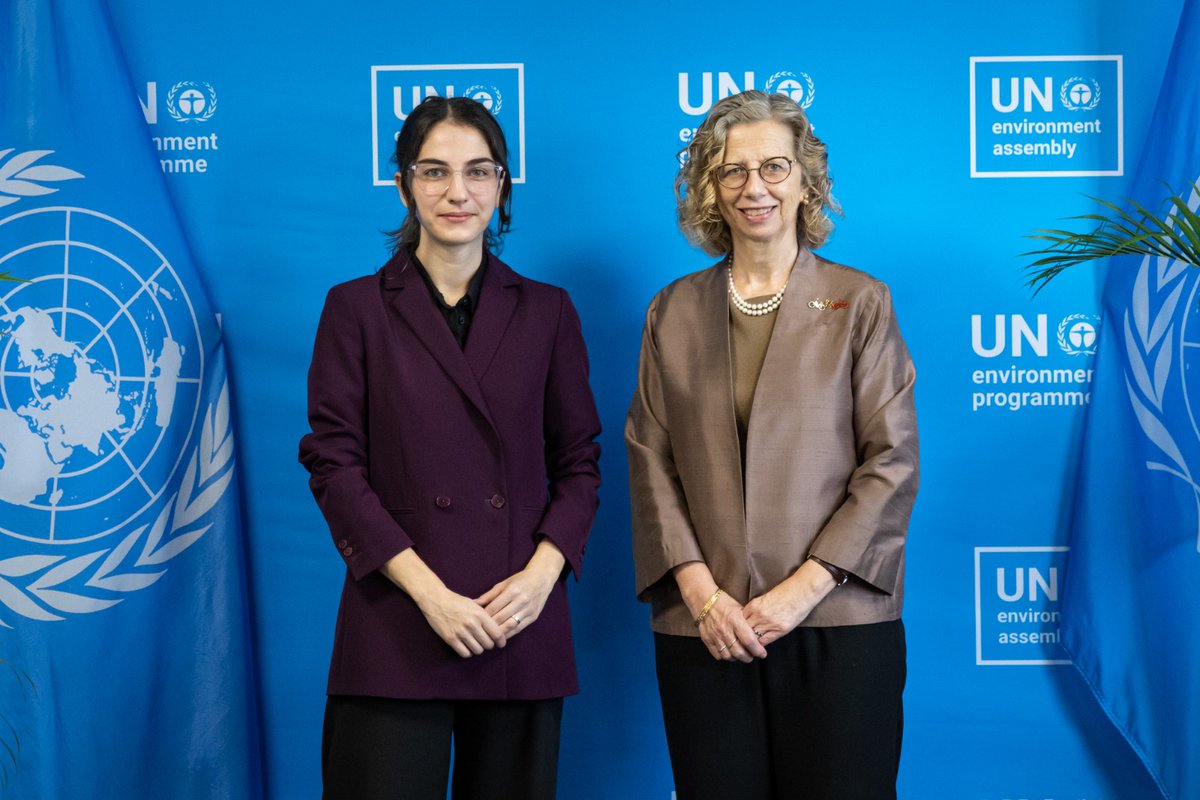 Delighted to meet Minister @RPourmokhtari of Sweden at #UNEA6 today. Grateful for Sweden's long-term partnership with @UNEP and ongoing support to the Environment Fund. Look forward to continuing our work together as we accelerate progress on the the triple planetary crisis.