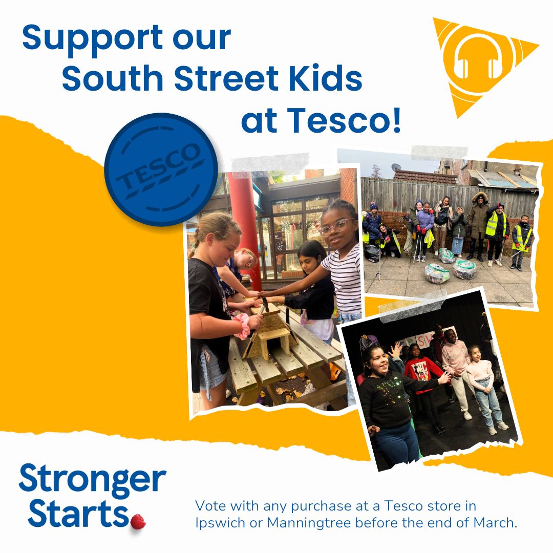 Don't forget to vote for our South Street Kids in the Tesco Blue Token scheme 💙 

Vote at any of the listed Tesco stores to help us raise vital funds for South Street Kids. The more votes they get the more money they receive! 

#TescoStrongerStarts