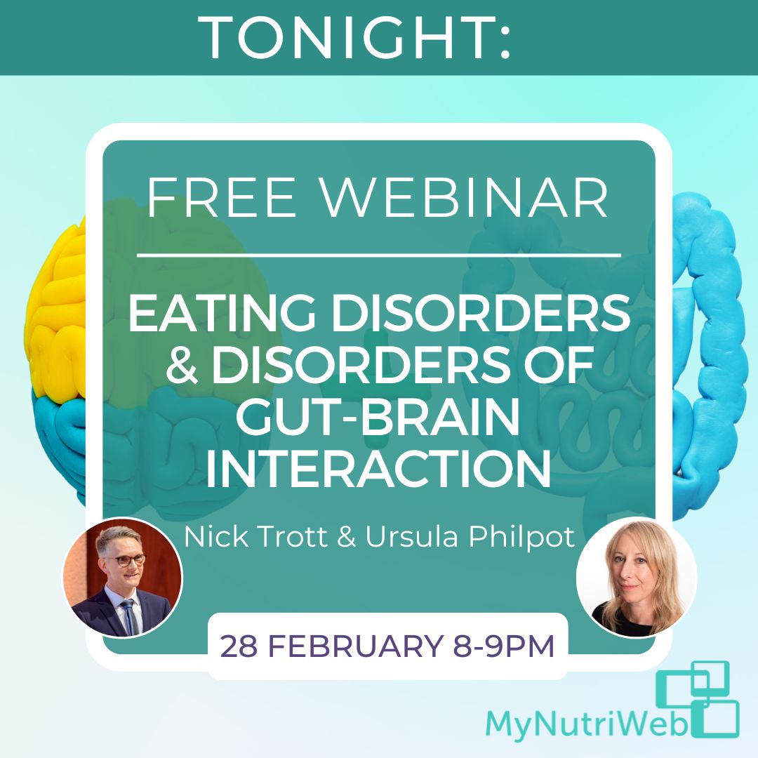 🎈 🎉 We are back tonight, with a webinar all about eating disorders & disorders of the gut-brain interaction @trott_nick @ursulaphilpot It's not too late to register: bit.ly/3uQMV4t Supported by @Dietitians_MHG & @bda_gastro @AfN_UK_ endorsed CPD✅ #CPD #Nutrition