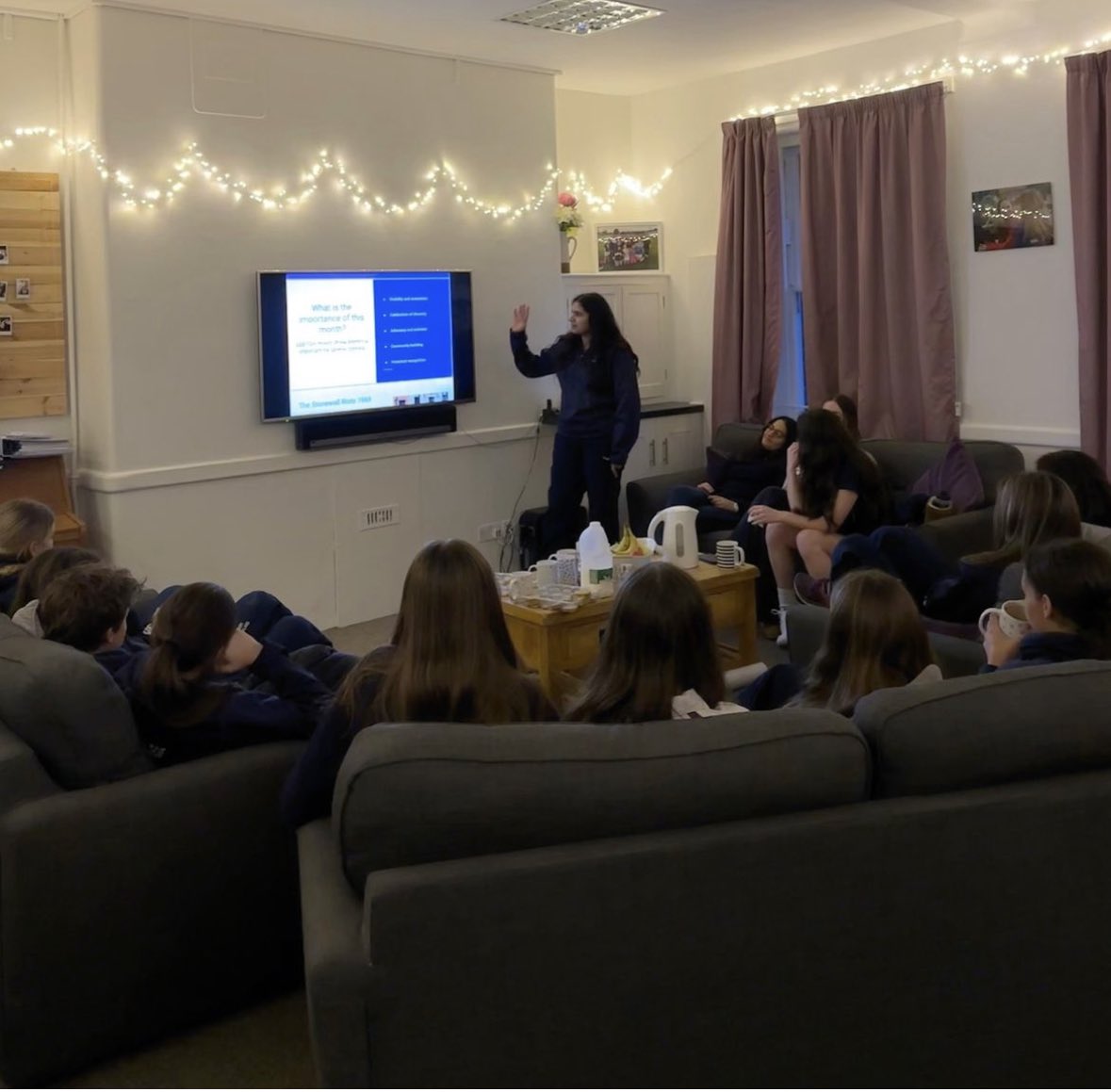 4. Kimi led the first of our ‘Topical Teas’ series in Alban’s. She discussed the importance of LGBTQ+ rights throughout history.