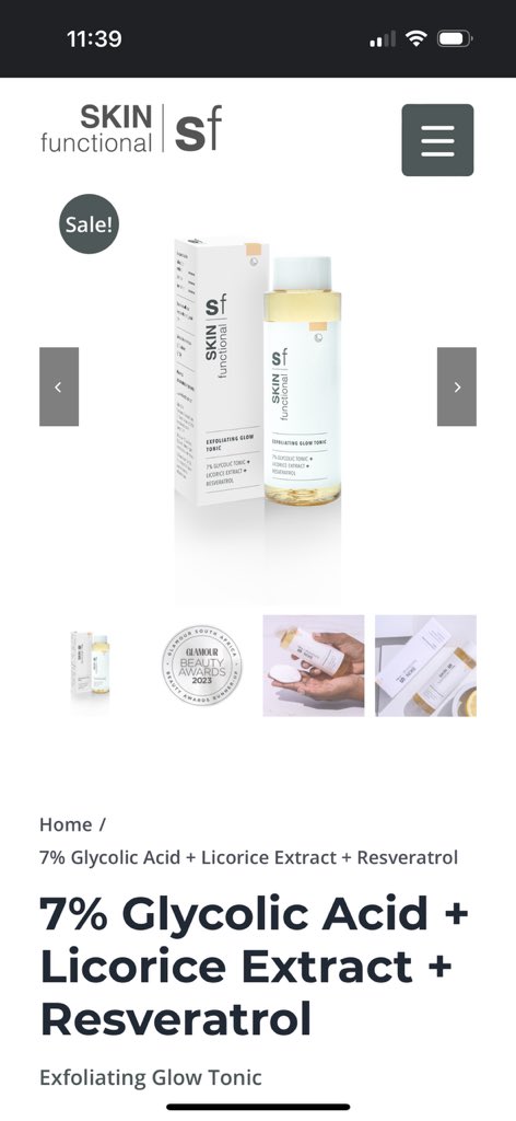 Lera2's tweet photo. @Bongs_Mahlangu @collinstimbela Skin Functional, a locally produced brand has a 7% Glycolic acid. Haven’t tried it yet but the products I’ve used from them are good! https://t.co/WNh4OH80K3