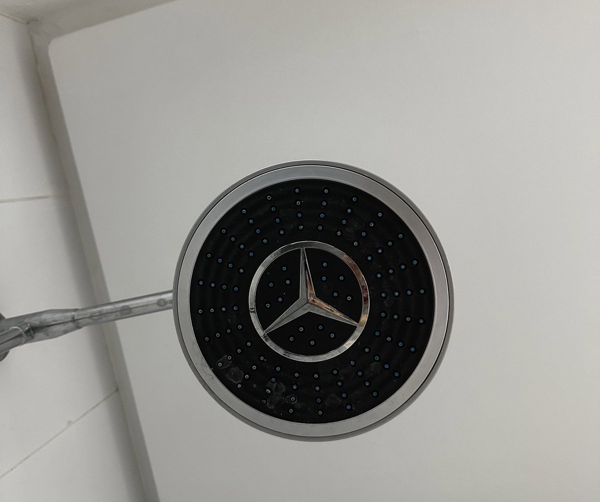 alicepowell's tweet image. I never knew @MercedesAMGF1 did shower heads 😂 I wonder what performance I’ll get from this 😂🤷🏼‍♀️ #f1 #merc