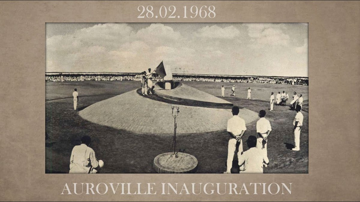 TDayTYear's tweet photo. #28February #ThisDayThayYear 1968
International City Auroville inaugurated the Aurobindo Ashram in Pondechery. Attended by delegates of 124 nations, its 4point charter, handwritten by The Mother set her vision of integral living: Auroville belongs to nobody in particular. https://t.co/NVLUhFSLM1