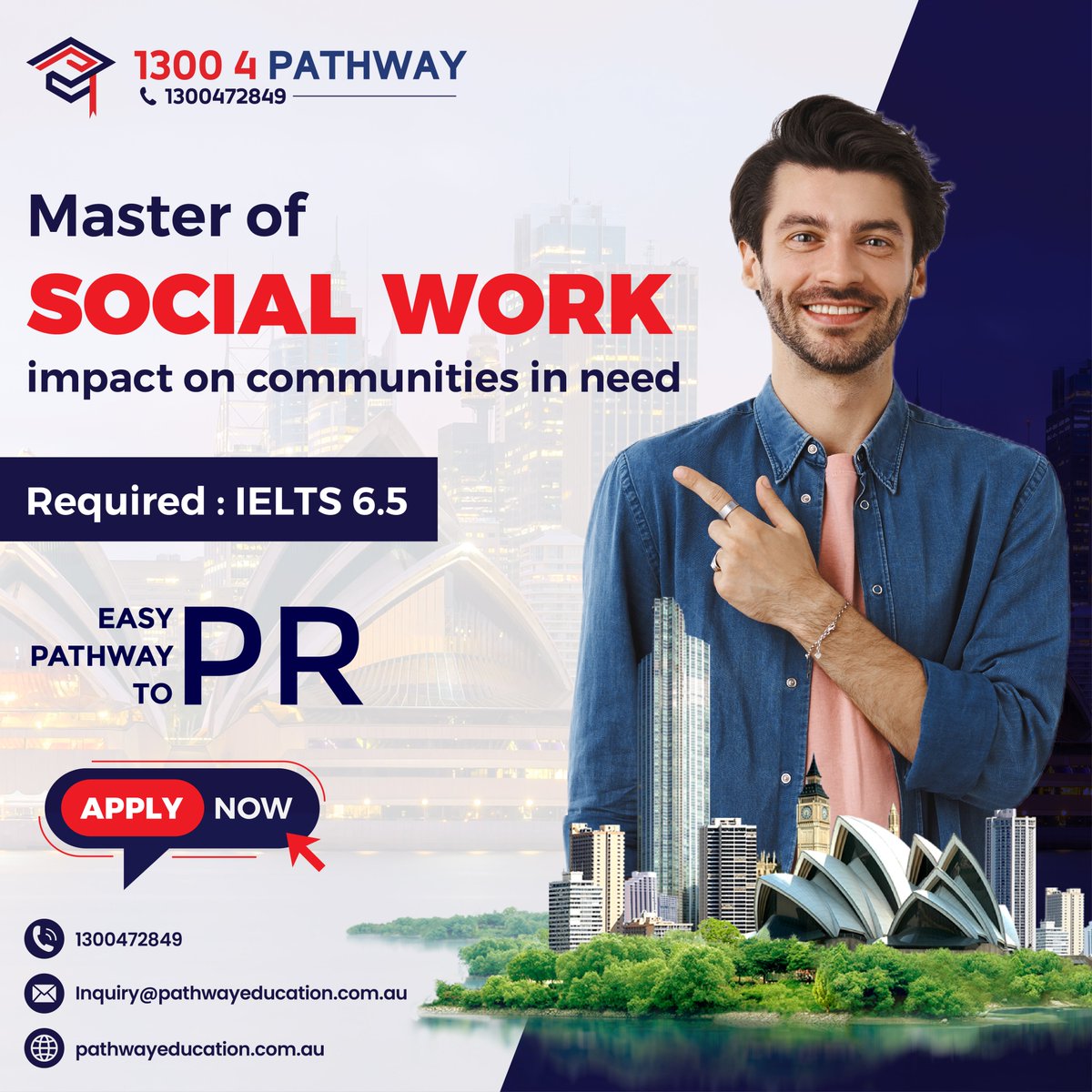 pathway_edu_au's tweet photo. Master of Social Work is the perfect choice for you!

📆 Book an Appointment for a Consultation: https://t.co/6W8sWTYW9I

#SocialWork #MastersDegree #PRPathway #IELTS #PathwayEducation #admission #course #communityservice #postgraduation #pr #propportunity #prcourse https://t.co/XJmk0Ptcig