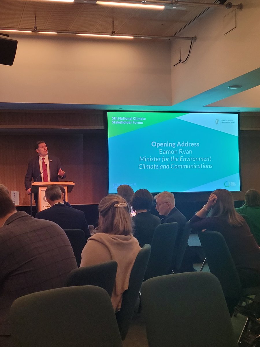Minister Eamon Ryan addressing the 5th National Climate Stakeholder Forum today