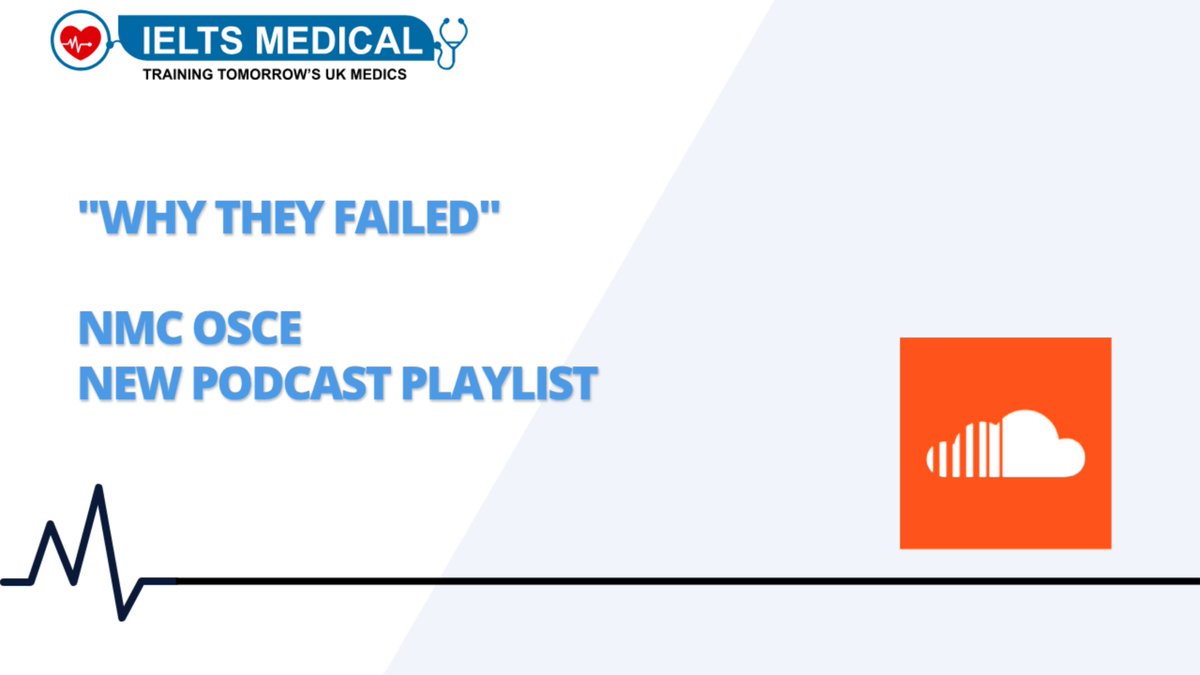 IELTS Medical’s weekly NMC OSCE series “Why They Failed” 

NEW: Playlist on our SoundCloud platform with all of the episodes, this is so that all episodes can be viewed by our audience easily. 

Playlist: soundcloud.com/whytheyfailedp… 
#osce #ieltsmedical #podcast #nmc #examprep