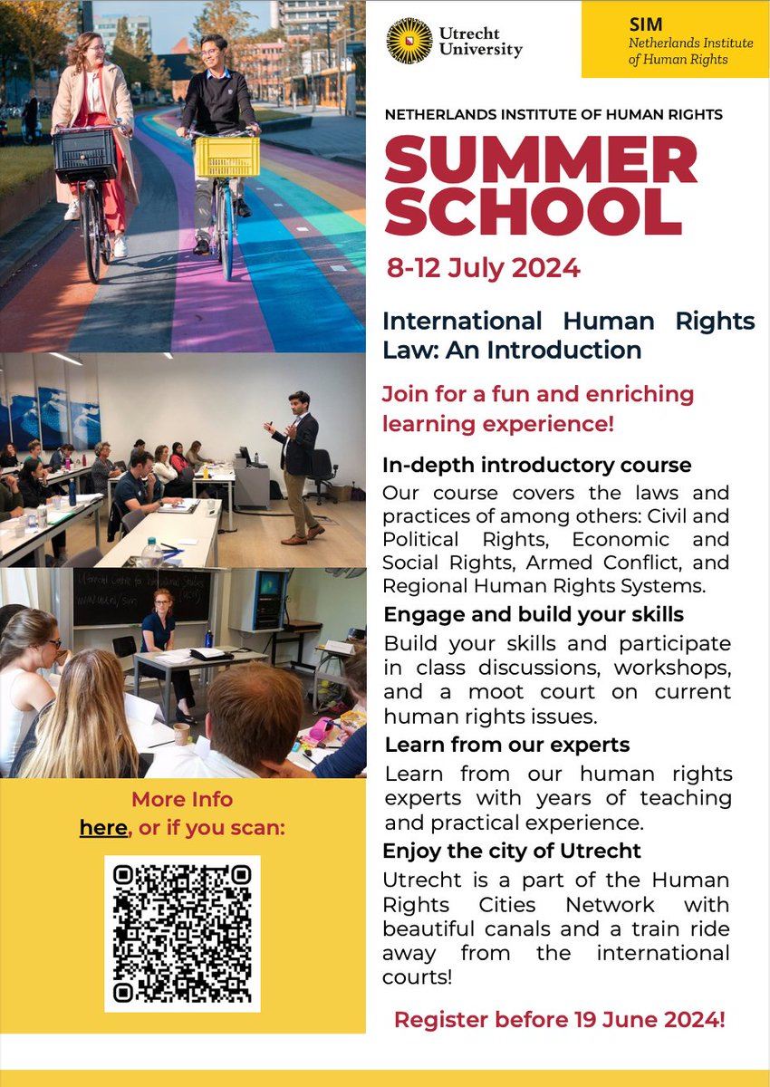 Join our summer school in July! Click to learn more: utrechtsummerschool.nl/courses/law/in… #summerschool #Humanrights #utrecht