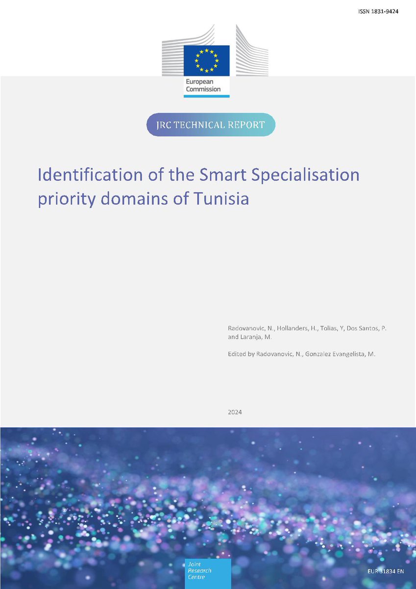 Alessandro Rainoldi (@alerainy) on Twitter photo Mapping #innovation potentials provides evidence-based ground to identify preliminary #smartspecialisation priorities and sets the scene for the entrepreneurial discovery process.
The mapping outcome for Tunisia 🇹🇳 is described in a <a href="/EU_ScienceHub/">EU_ScienceHub</a> report👇
publications.jrc.ec.europa.eu/repository/han… Mapping #innovation potentials provides evidence-based ground to identify preliminary #smartspecialisation priorities and sets the scene for the entrepreneurial discovery process.
The mapping outcome for Tunisia 🇹🇳 is described in a <a href="/EU_ScienceHub/">EU_ScienceHub</a> report👇
publications.jrc.ec.europa.eu/repository/han…