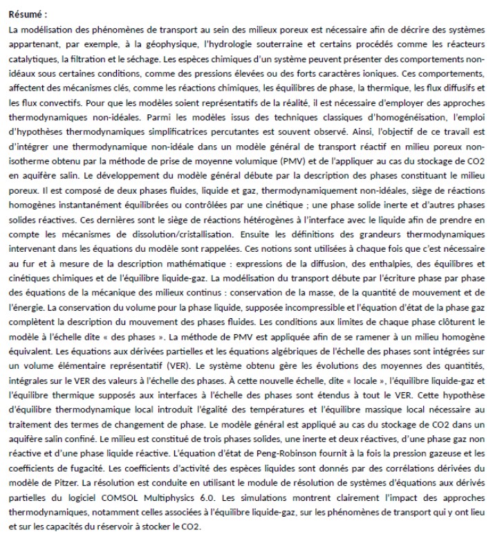 📣04 mars 2024-14h30📣 m. Matheus Aboukalam Da Cruz soutient sa thèse: 'Modélisation des phénomènes de transport en milieux poreux réactifs avec prise en compte d'une thermodynamique non-idéale : application à la simulation du stockage de CO2 en aquifère salin' @universite_uppa