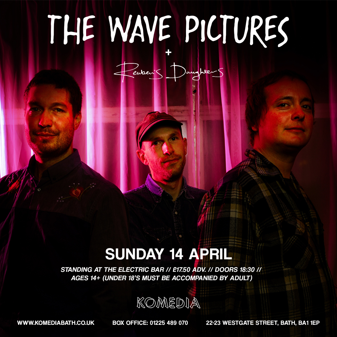 🌊Reuben's Daughters announced as support for The Wave Pictures🌊 Having been at the heart of the local independent scene in the South West for 2 decades, alternative-pop collective @RD__RD__RD now join @TheWavePictures for their show on Sun 14 Apr. 🎟 - komediabath.co.uk/events/1285141…