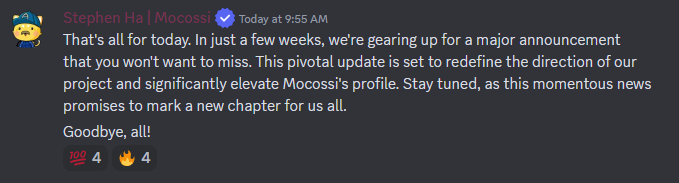 BREAKING NEWS: During the latest AMA session, co-founder @Stephen_Mocossi teases a game-changing announcement on the horizon. Brace yourselves for a monumental update that's about to reshape the future of our project!