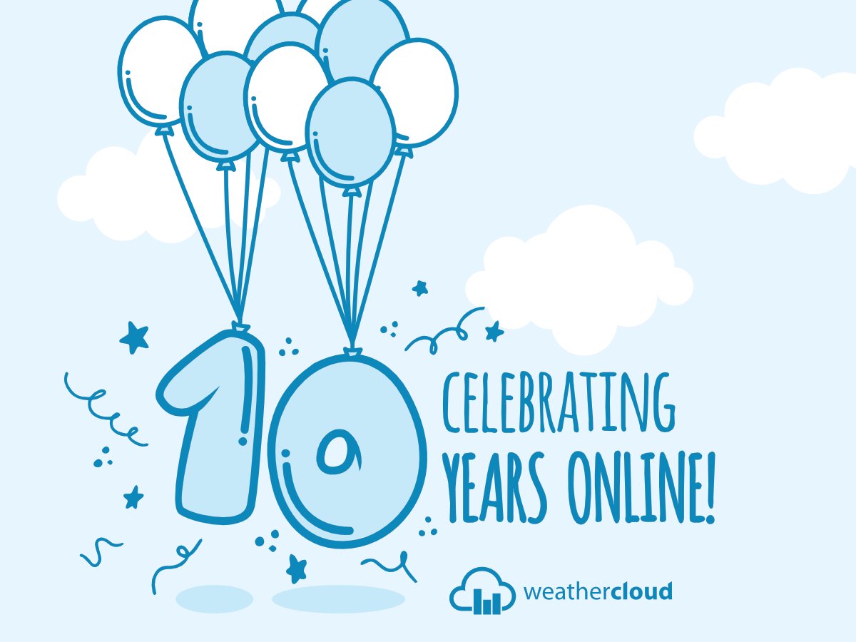 Let's break out the balloons and confetti to celebrate #Weathercloud's #10thAnniversary! 🥳🎈🎉 From modest start to becoming a global #weather network with 120,000+ devices, it's been an amazing journey 🚀 Enjoy a special anniversary offer on our Blog: blog.weathercloud.net/announcements/…