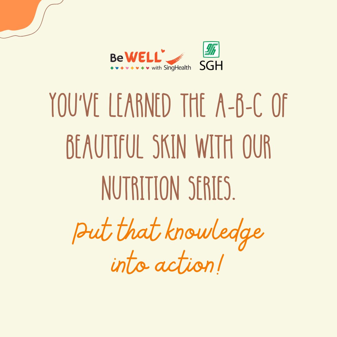 Want beautiful and glowing skin? Here are the Top 3 skin vitamins you need.
#SGHPopHealth #BeWellwithSingHealth #hsg #sgh #kkh