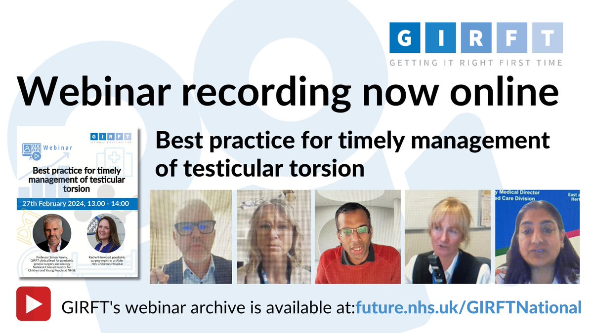 Did you miss yesterday's webinar on best practice for timely management of testicular torsion?
The recording is available on our website NOW!
⏺️bit.ly/47QwMea

Looking for our testicular torsion pathway? Click here: bit.ly/3HYcfsc