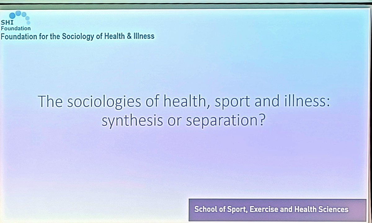 An interesting day ahead at the @SHI_Foundation symposium on sociologies of health, sport and illness, hosted by Loughborough School of Sport, Exercise & Health Sciences.