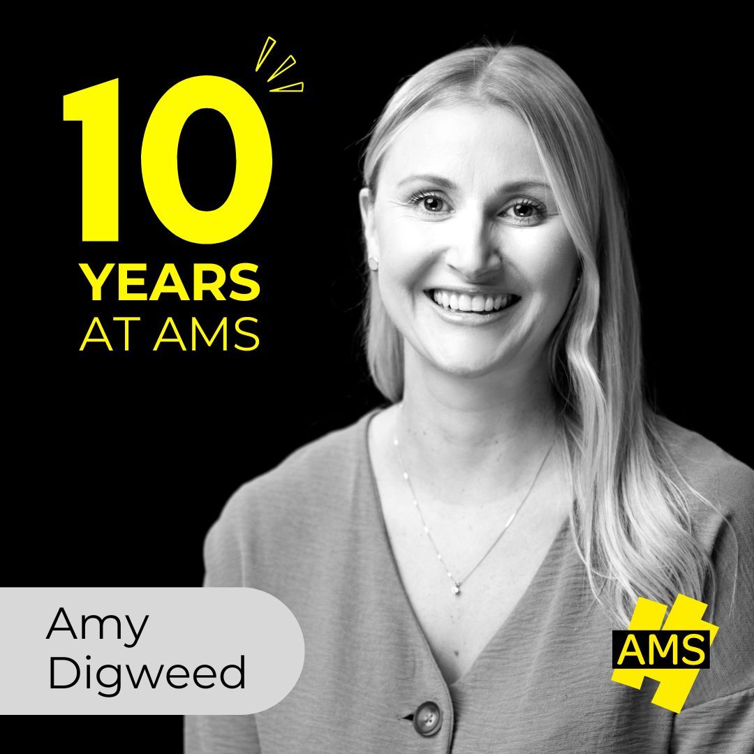 We recently posted about our amazing 100% staff retention in 2023. Well, living proof of that consistency is our brilliant Account Director Amy Digweed, who celebrates 10 years at AMS this week! 
Congratulations Amy 🎉🙌  Here’s to another decade!
#staffretention #workfamily