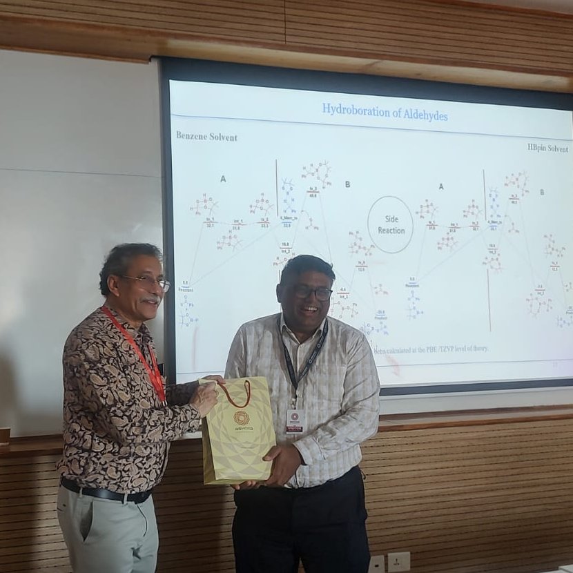 The Department of Chemistry organized a colloquium on 28 Feb. 2024 at @AshokaUniv Speaker: Dr. Kumar Vanka, @KumarVanka1 Senior Principal Scientist, CSIR-NCL, Pune Title: Computational Studies, with DFT, of Small Molecule Activation by Main Group Compounds