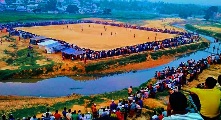 It was shot in 2020, the football field between Kutupalong and Balukhali-1 in the Rohingya refugee camp of Bangladesh provided a significant space for football enthusiasts to enjoy the game.

#footballlovers 
#rohingyarefugees 
#footballtournament