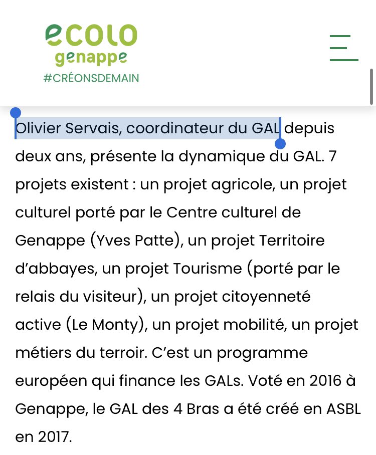 TonPereLaTurlut's tweet image. En plus d’avoir perçu un #subside de 443.147 € de @Celine_Tellier pour le jardin collectif #Agricoeur à Frasnes-Lez-Gosselies, l’ASBL GAL Pays-des-Quatre-Bras touche 1,7 million € de la Région wallonne.

Olivier Servais est militant local @Ecolo et ex-administrateur @Ecoconso.