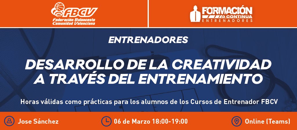 ᴇɴᴛʀᴇɴᴀᴅᴏʀᴇꜱ/ᴀꜱ | La creatividad será el tema estrella del primero de los tres clínics online que nos esperan este mes de marzo dentro del Programa de Formación Continua ➡️ acortar.link/DhppdO