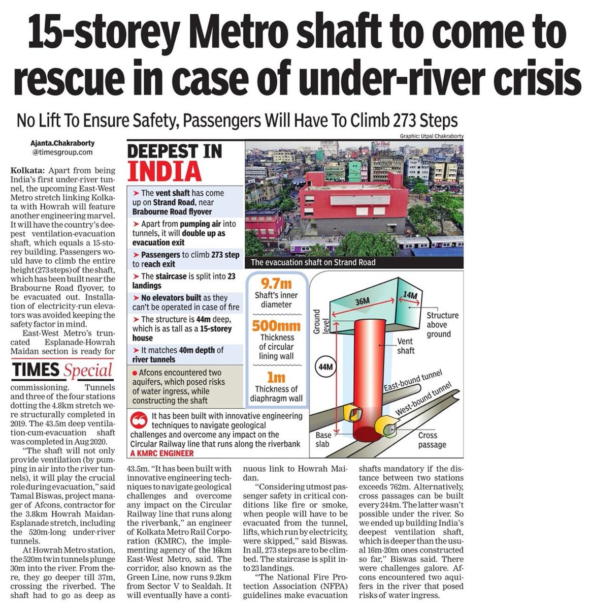 Country’s first underwater tunnels at Kolkata. #Afcons #Metro #kolkatametro #infrastructure #Kolkata #underwater