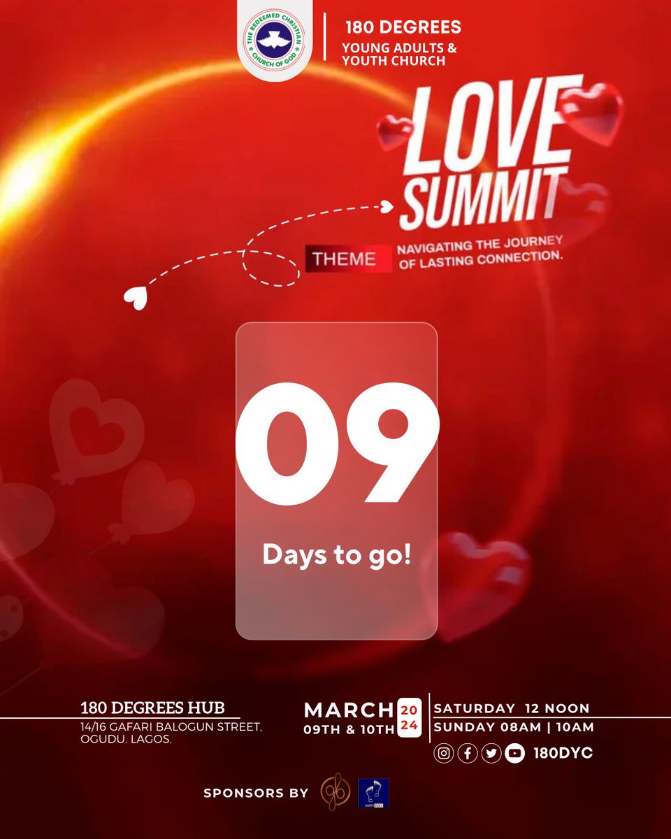 180dyc's tweet photo. "Double the excitement, double the love!
The countdown continues for our Love Summit.
Join us on this journey as we get closer to an event that promises inspiration and connection. Save the date and share the anticipation! ❤️⏳ #LoveSummit #Countdown https://t.co/8YpOQ9349z