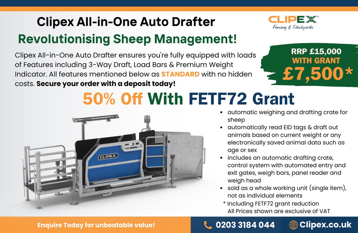 ClipexEurope's tweet photo. Clipex All in One Auto Drafter – 𝟓𝟎% 𝐨𝐟𝐟 𝐰𝐢𝐭𝐡 𝐭𝐡𝐞 UK 𝐅𝐄𝐓𝐅𝟕𝟐 𝐠𝐫𝐚𝐧𝐭!
Original Price: £15,000
𝑮𝒓𝒂𝒏𝒕 𝑷𝒓𝒊𝒄𝒆: £7,500 (𝒆𝒙𝒄𝒍𝒖𝒔𝒊𝒗𝒆 𝒐𝒇 𝑽𝑨��)
𝐀𝐜𝐭 𝐧𝐨𝐰 𝐚𝐧𝐝 𝐬𝐞𝐜𝐮𝐫𝐞 𝐲𝐨𝐮𝐫 𝐨𝐫𝐝𝐞𝐫 𝐰𝐢𝐭𝐡 𝐚 𝐝𝐞𝐩𝐨𝐬𝐢𝐭!
📲0203 3184 044 https://t.co/7n0LQHqrCz