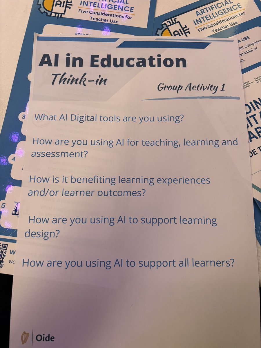 Here at @OideTechinEd AI think-in 

#ai #artificialintelligence #teaching #classroom #teachingtips #teachingtools #education #learning #AIpolicy #educators #students #CANVA #socrates #Bing #Claude #Googlebard #edchat #edchatie