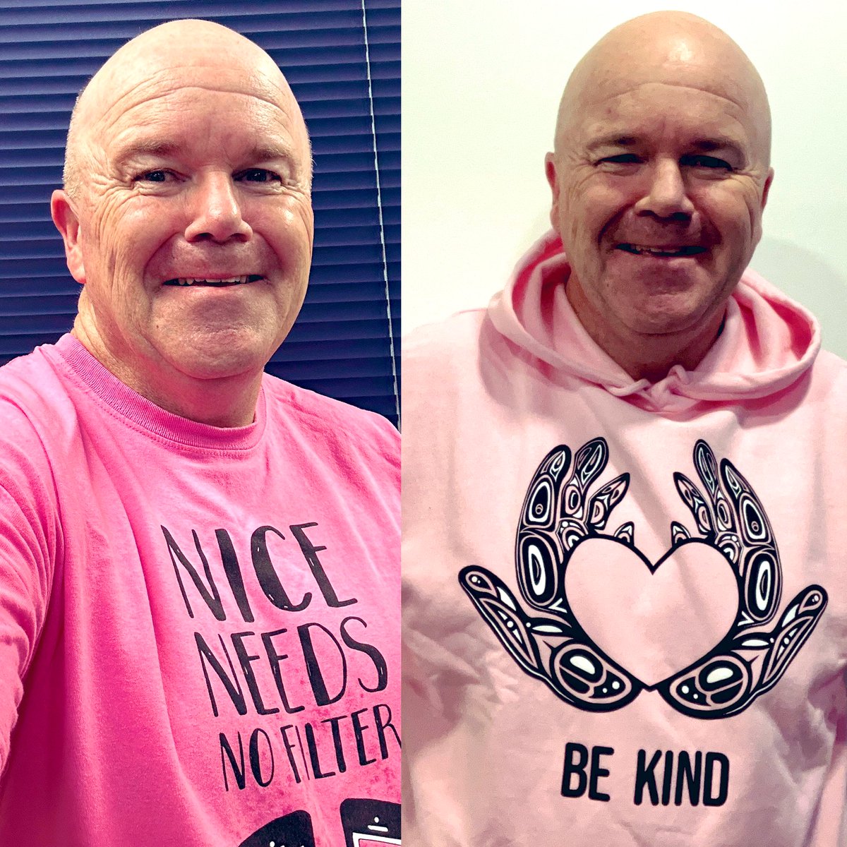 Now that it’s @pinkshirtday in 🇨🇦 from 🇳🇿 to you all celebrating/taking part in 👚day in 🇨🇦 have a great day the strength of unity & inclusion Pictured are two 🇨🇦pink shirts I own with 🙏🏻 to @daleq2075 & @witsprograms