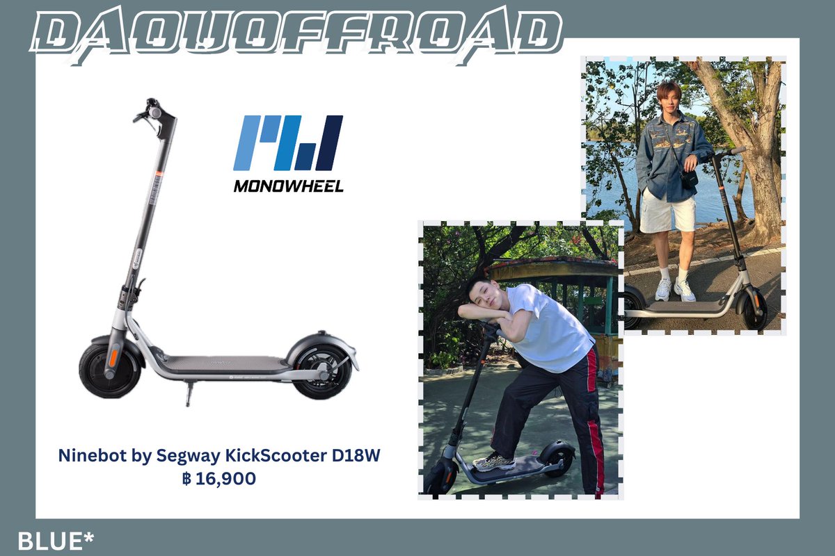 •MONOWHEEL

Ninebot by Segway KickScooter D18W
฿ 16,900

#monowheelth #สกู๊ตเตอร์ไฟฟ้า #สกูตเตอร์ไฟฟ้า 
#ต้าห์อู๋ออฟโรด #DaouOffroad