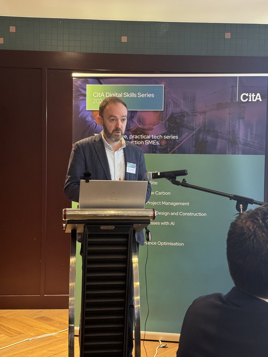 CITA_Ltd's tweet photo. Final speaker of the day Michael McCarthy from MMC Quantity Surveyors speaking on The Economics of Modular Construction. Gaining a lot of beneficial insights from his presentation. https://t.co/XZfEU7ds12