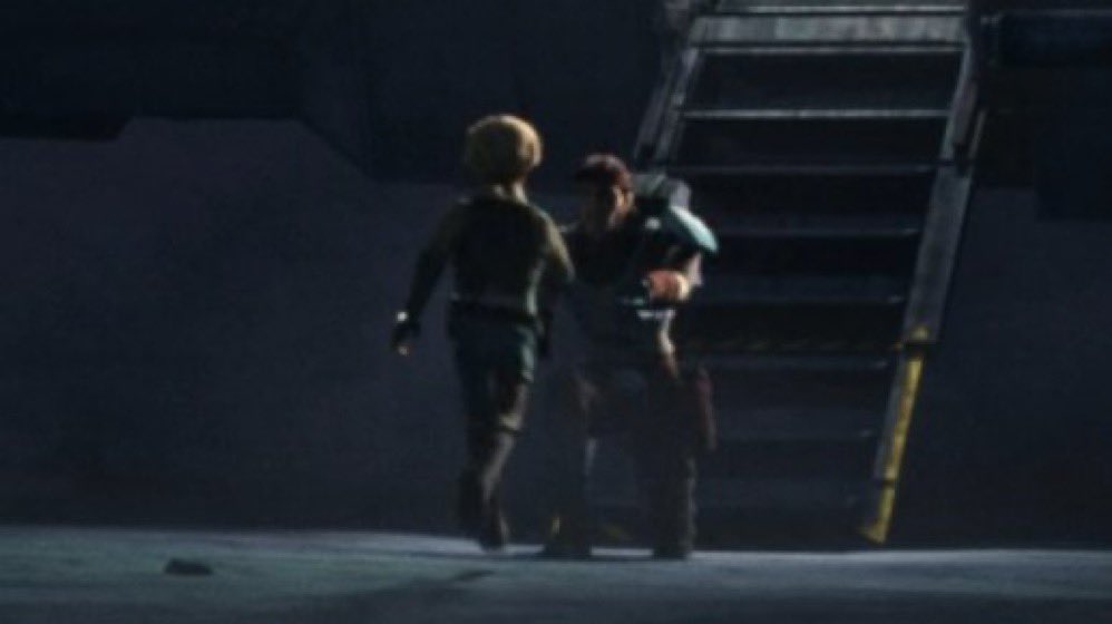 hunterscyarika's tweet image. #thebadbatch spoilers

he was crouched down on one knee with his arms held out and open to her oh im never moving on from this