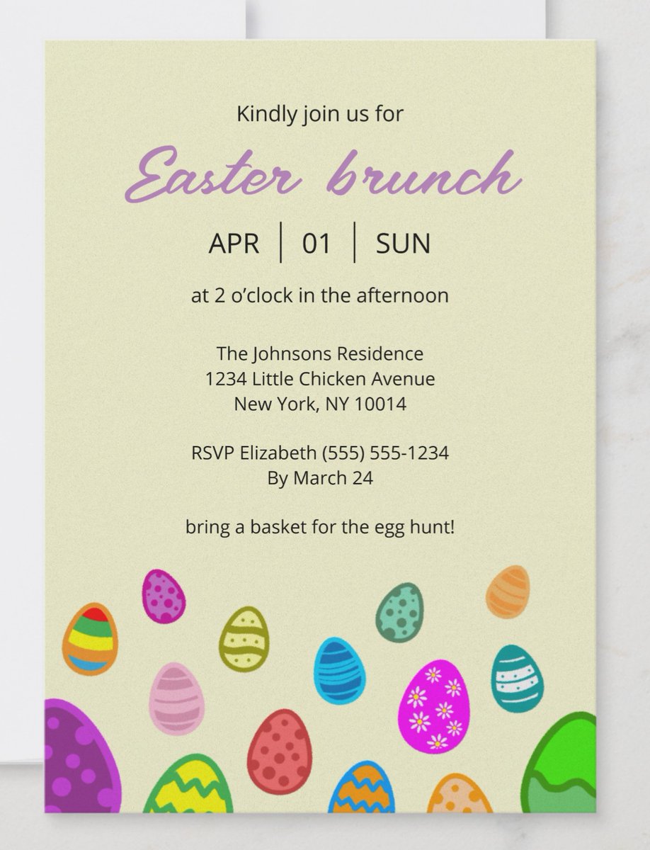 Easter Brunch Invitation.
zazzle.com/z/ar2oshbk?rf=…
#easterbrunch #egghunt #easter2024 #easterdecor #Easter #partyinvitation #brunch #dinner #eastercard #easterbrunch #eastergift #easterdinner #egghunt #easteregghunt