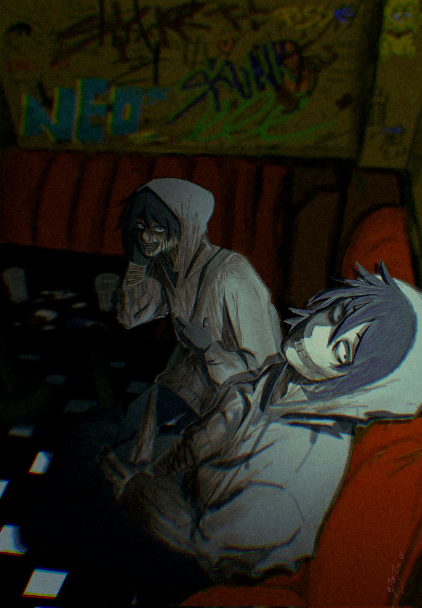 jimjizz_01's tweet photo. (UGHH I HATE IT😭)but here Simon and Jeff
(I'll prob draw them again but (hoping) better)
.
.
.
#CryOfFear #CryOfFearFandom #creepypasta #JeffTheKiller #Jeff #simonhenriksson #booksimon #digitalart #Silly https://t.co/kP2bkQ8z3E