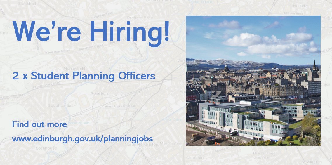 Kickstart your career in planning! We're seeking two enthusiastic Student Planners for a placement year in Edinburgh. Work on projects, manage your own caseload, and contribute to shaping the future of Edinburgh. edinburgh.gov.uk/planningjobs
