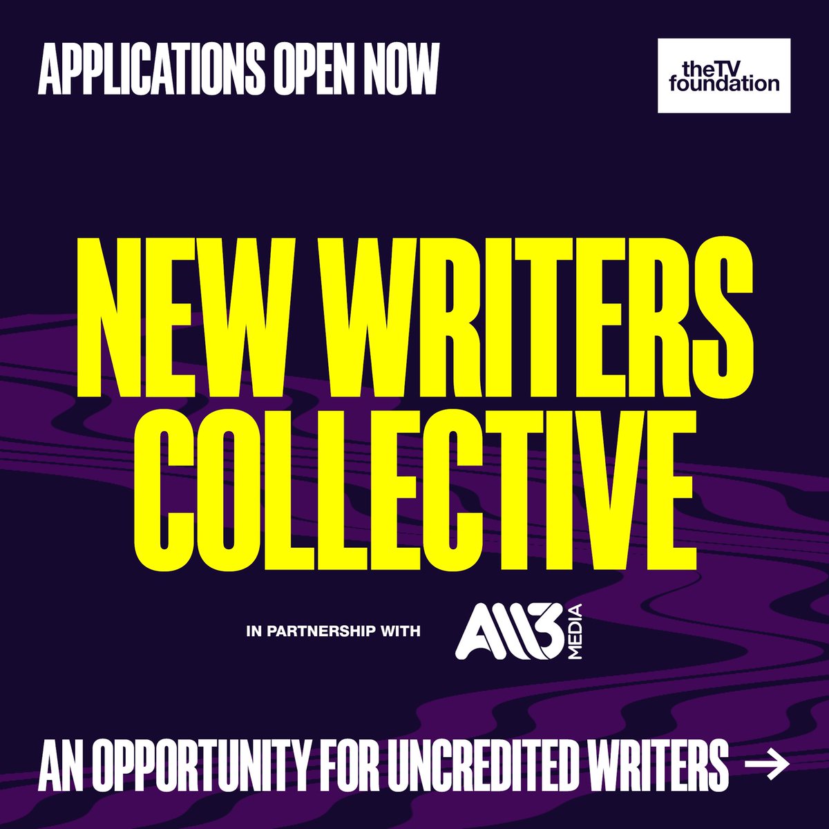 🖊️ Are you an aspiring writer looking for your first paid TV writing experience or representation? @all3media and @thetvfoundation's New Writers Collective is open for applications! 📅 Deadline is Thursday 21 March 2024 Find out more and apply now at pulse.ly/tzh0bqtyqi