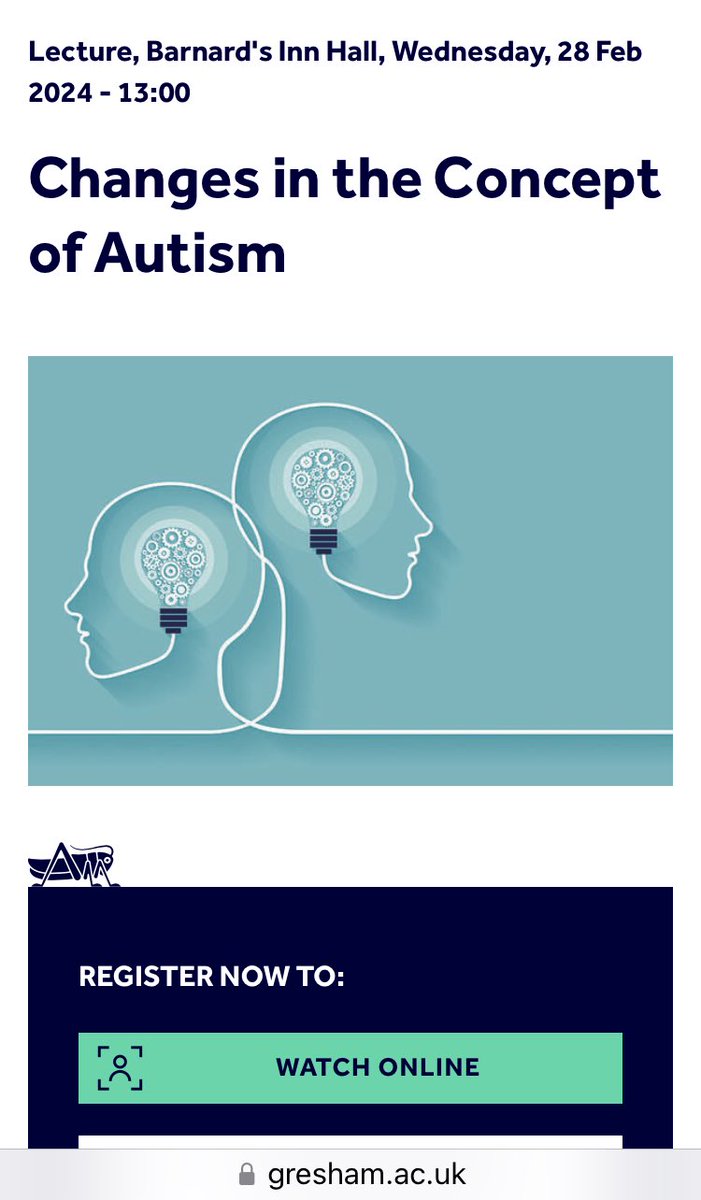 Looking forward to speaking about #autism @GreshamCollege⁩ at 1pm today! Free to join online or in person, and recording and related short article will be available on their website!