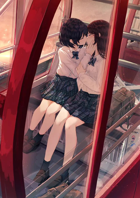 やっとキスできるね... #創作百合 