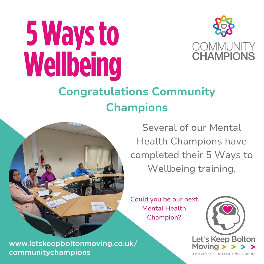 🙌Exciting News Alert🙌 This week several of our incredible Mental Health Community Champions completed the empowering '5 Ways to Wellbeing' training!✨ They are now equipped with valuable tools & knowledge to promote wellbeing within our community.